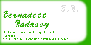 bernadett nadassy business card