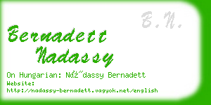 bernadett nadassy business card